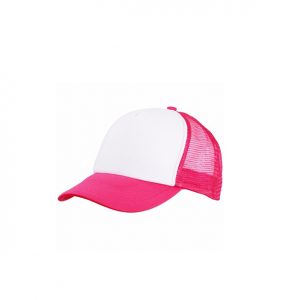 Gorro Malla Poliester Fucsia/Blanco